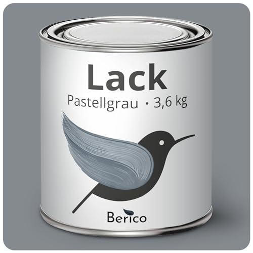 BERICO Lack - Pastellgrau - 3,6 Kg - 3in1 Premium Acryllack & Buntlack - BE 400 - Für Innen und Außen von Berico