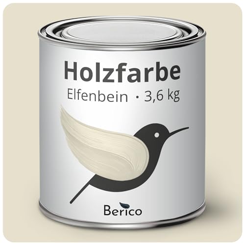 Berico Holzfarbe - Elfenbein - 3,6 Kg - 3in1 Premium Holzlack - Für Innen und Außen von Berico