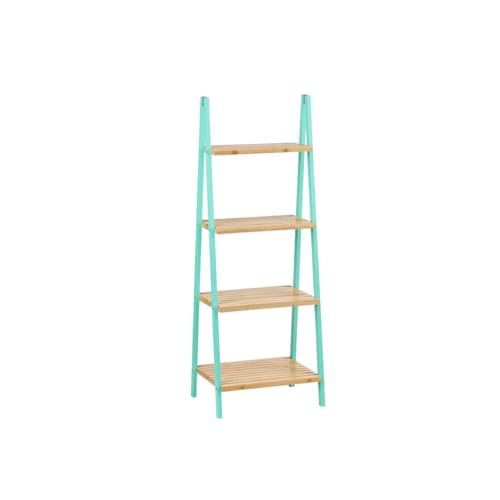 Badezimmer Regal Natur Mint Bambus Kiefer Holz 40 x 109,3 x 30 cm von Berilo