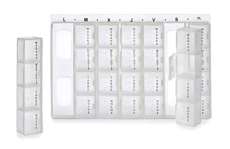 Berilo Pillendose 7 Tage PILLENBOX Kunststoff Weiss Pillendose Weiß Tablettenbox 53, Tablettendose Medikamentenbox Medikamentendose Pillen Tabletten Box von Berilo