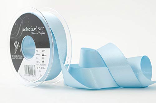 Berisfords 3501 Doppelseitiges Satinband, Polyester, Saxe, 25 mm, 20 von Berisfords