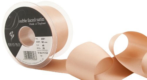 Berisfords 3501 Doppelseitiges Satinband, Polyester, beige, 50 mm, 20 von Berisfords