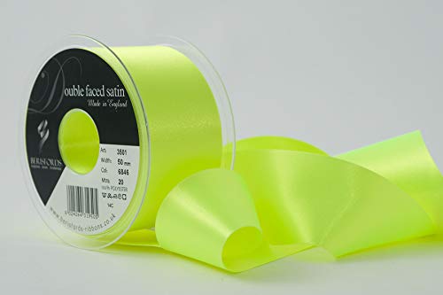 Berisfords 3501 Doppelseitiges Satinband, Polyester, Flo Yellow, 50 mm, 20 Berisfords 3501 Doppelseitiges Satinband, Polyester, Flo Yellow, 50 mm, 20 von Berisfords