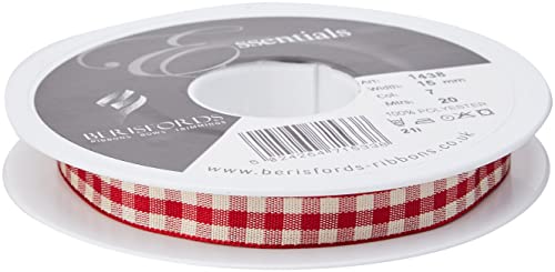 Berisfords Band aus Gingham, Polyester, grau, 20 Berisfords Band aus Gingham, Polyester, grau, 20 von Berisfords