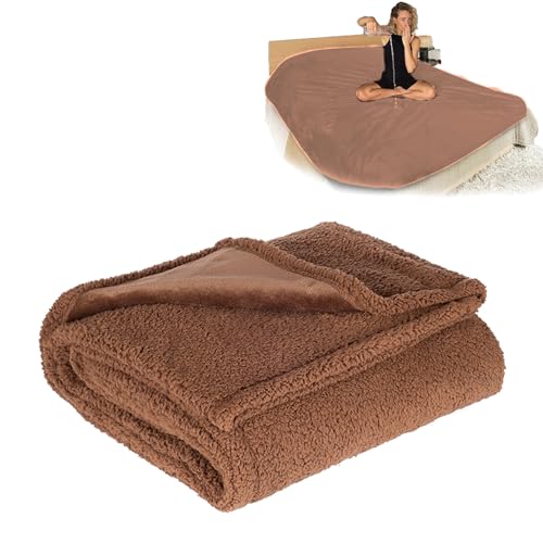 Berisyios Liebesdecke Wasserdicht FüR Sex, wasserdichte Sexdecke Aus Weichem Polarfleece, Super Weich Liebesdecke In Der Waschmaschine Waschbar (Braun, M: 100 x 145 cm) von Berisyios