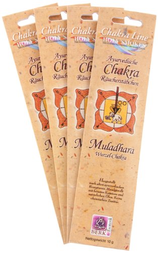 Berk HS-180-P4 Räucherstäbchen, 4 x Wurzelchakra Muladhara, Chakra Line von Berk