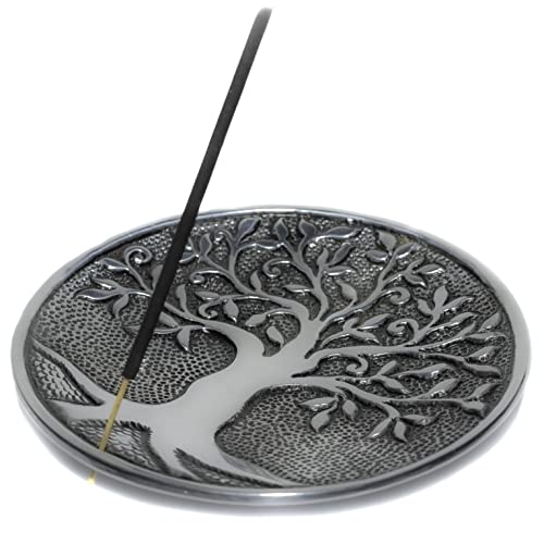 Berk Incense Stick Holder Round Metal with Tree of Life von Berk