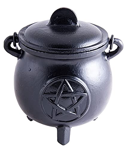 Räucherschale XXL Gusseisen Hexenkessel - *Cauldron* - Witchcraft Pentagram Räuchergefäß von Berk