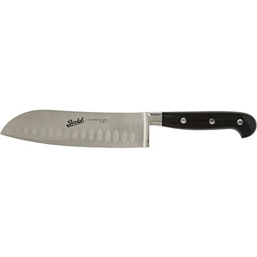 Van Berkel Santoku Knife-ADHOC Serie | Klingenlänge: 18 cm | Griff: Schwarz Glanz|Blisterverpackung, Edelstahl rostfrei, Harz, Mehrfarbig von Berkel