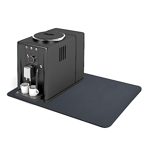 Kaffee Matte, Saugfähige Kaffeemaschine Abtropfmatte Schnelltrocknend Kaffee Maschine Matte Geschirr Trockenmatte Anti-Rutsch Gummi Hinterlegt für Küche Bar Theke Zubehör 40 x 50cm Dunkelgrau von Berkelen