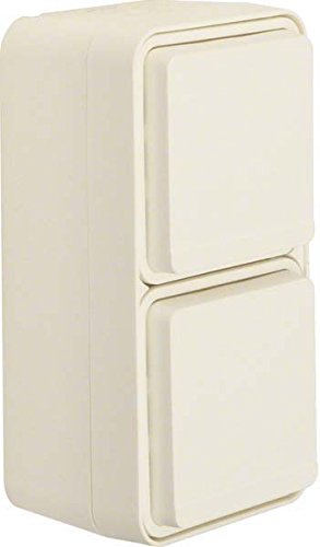 Berker AP SCHUKO 47703522 2fach senkrecht Steckdose, Durchsichtig,weiß von Berker