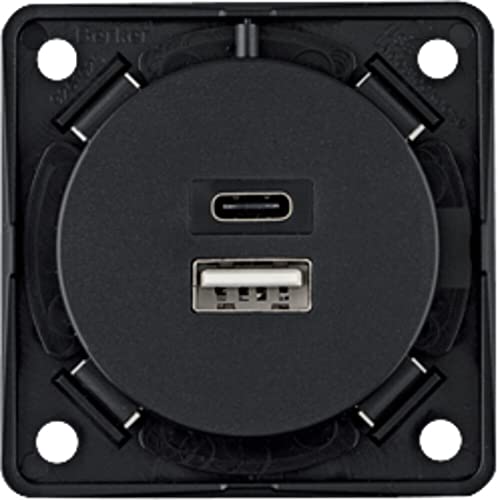 BERKER Integro USB Ladesteckdose USB-A, USB-C anthrazit matt von Berker