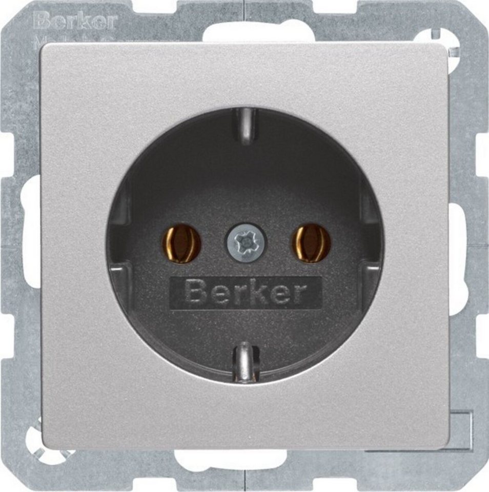 Berker Klemmen Berker SCHUKO-Steckdose alu/lack 47436084 von Berker