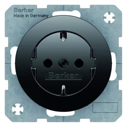 BERKER Steckdose R.1/R.3 schwarz, glänzend 47232045 von Berker