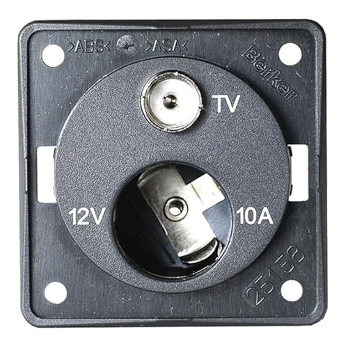 Berker Steckdose 12 V Zigarettenanzünder + Antennensteckdose TV BMP12ATV Camper Boot von Berker