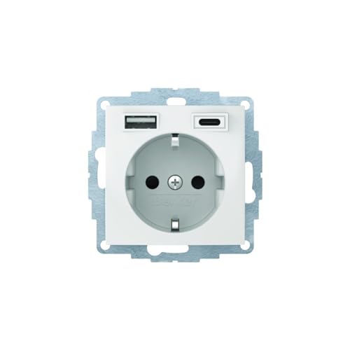 Berker Steckdose SCHUKO/USB A-C S1 pws glänzend 48048989 von Berker