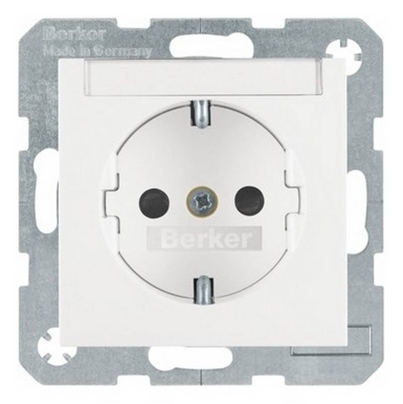 Berker Unterputz-Steckdose, 1f polarweiß glänzend S.1/B.3/B.7 m. KS IP20 m. erhöhtem von Berker