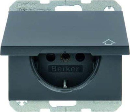 Berker SCHUKO-Steckdose 47517106 mit Klappdeckel K.1 K.1 Steckdose 4011334296461 von Berker