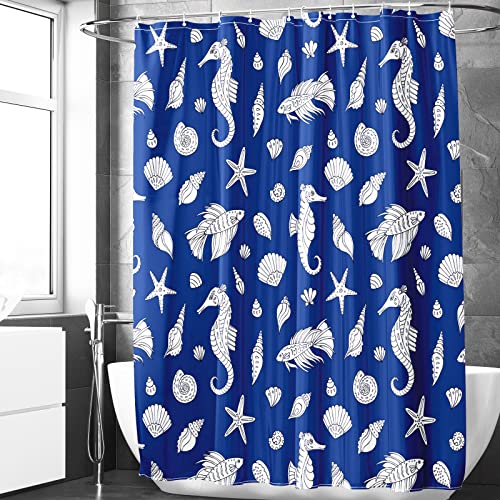 Berkin Arts Badezimmer Duschvorhang-Set 180 x 180 cm Wasserdichtes Polyester mit Haken Lyco Kunst Seepferdchen Eleganter Korallenmeergrund Verzierte Meereslandschaft von Berkin Arts