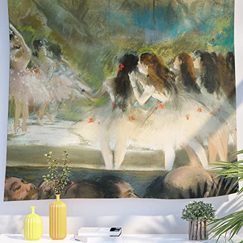 Berkin Arts Decor Wandteppich zum Aufhängen, Hintergrund aus hochwertigem Polyesterstoff Mädchenporträt Geschenk 150 x 200 CM(Edgar Degas-Ballett an der Pariser Oper) von Berkin Arts