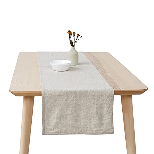 Berklan 100% Pure Leinen Tischläufer mit Stein gewaschen 40 x 180 cm für Esszimmer Küchentisch Handgefertigt aus europäischen Flachs Durable Machine Washable von Berklan