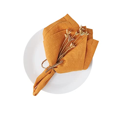 Linen Leinen Stoffservietten Set von 6,40x40cm,Waschbar Weich Langlebige Tischservietten, 80% Leinen 20% Baumwollstoff Servietten für Partys Weihnachten Thanksgiving Hochzeiten von Berklan