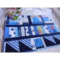 Maritimes Tischset Stoff , Baumwolle Patchwork Tischläufer Blau von BerlinBagsHome