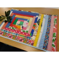 Platzdeckchen Stoff Genäht , Buntes Log Cabin Patchwork Tischset Bunt von BerlinBagsHome