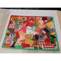 Tischset Patchwork Quilt , Platzset Orange Genäht Esstisch Deko Alltag Platzmatte Stoff von BerlinBagsHome