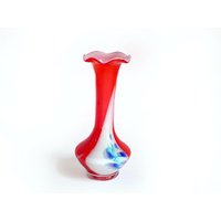 Opalglas Vase Mid Century Blumenvase Glasart von Berlinattic
