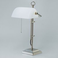 Bankerleuchte W2 aus Nickel matt von Berliner Messingleuchten GmbH