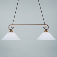 Jugendstil Hängeleuchte 2flm Messing D34 von Berliner Messingleuchten GmbH