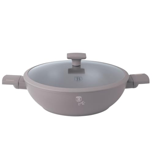 BERLINGER HAUS Wok-Pfanne mit Titanbeschichtung und Deckel 30 cm Taupe Collection | Effizient und Modern von Berlinger Haus