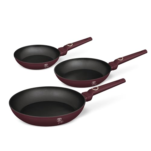 Berlinger Haus Bratpfannen Set 3 Stück (20-24-28cm) matt bordeaux/Induktion/Aluminium mit Antihaftbeschichtung/Leonardo Collection von Berlinger Haus