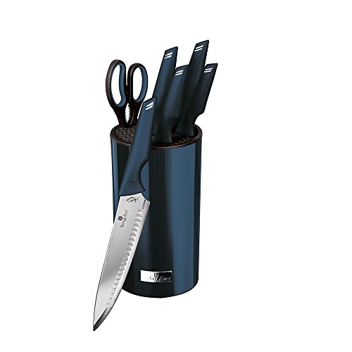 Berlinger Haus - 7-teiliges Küchenmesser-Set mit Messerblock - Elegantes Design, Edelstahl, Blau von Berlinger Haus