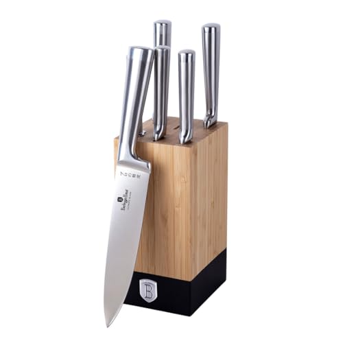 Berlinger Haus Messerset 7-teilig Edelstahl in Holzblock | Präzisionsklingen und elegantes Design Berlinger Haus Messerset 7-teilig Edelstahl in Holzblock | Präzisionsklingen und elegantes Design von Berlinger Haus