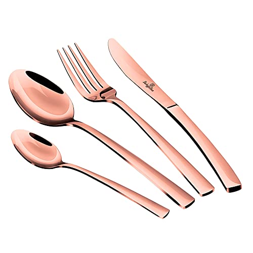 Berlinger Haus Rose Gold Besteckset 24-teilig Edelstahl, Besteckset 6 Personen, Haus, Camping, Hotels, Hochglanzpoliertes Finish, modernes Design, Roségold von Berlinger Haus