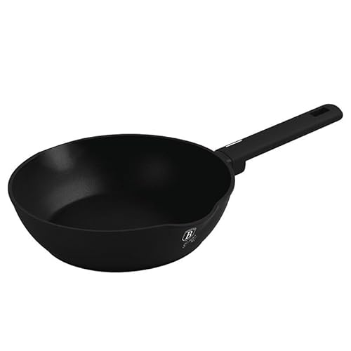 Berlinger Haus Tiefe Pfanne | Titanbeschichtung 24 cm Matte Black Collection | Ergonomischer Softgriff | Robust & Antihaft | Induktionsgeeignet von Berlinger Haus