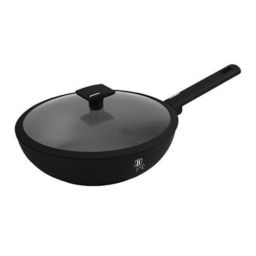 Berlinger Haus Wokpfanne mit Deckel | 28 cm TitanPro Antihaftoberfläche Matte Black Collection | Ergonomischer Griff | Induktionsgeeignet von Berlinger Haus