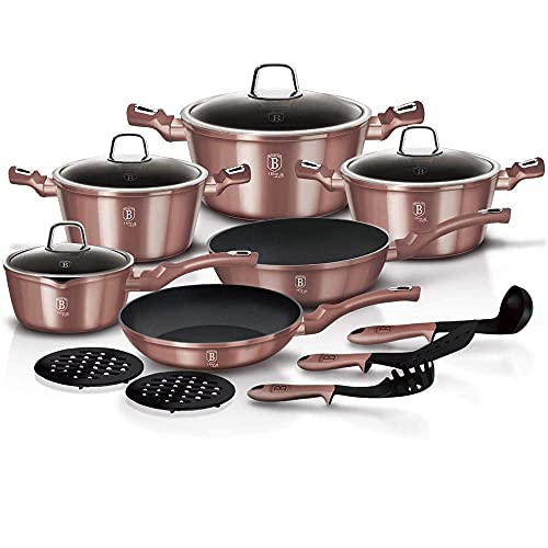 Berlinger Haus 15Pcs Metallisch Kochgeschirr Set - Metallisch Irose von Berlinger Haus