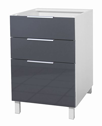 Berlioz Creations Altro – Küchenschrank, mit 3 Schubladen, in Hellgrau, 60 x 52 cm von Berlioz Créations