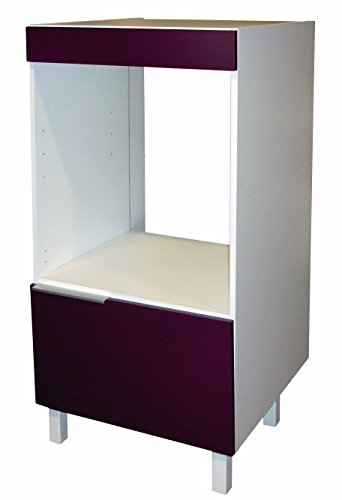 Berlioz Creations CD6FA Halbsäulenschrank für Einbaubackofen, in auberginefarbenem Hochglanz, 60 x 60 x 118 cm, 100 Prozent französische Herstellung von Berlioz Créations