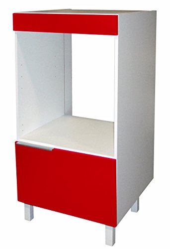 Berlioz Creations CD6FR Halbsäulenschrank für Einbaubackofen, in rotem Hochglanz, 60 x 60 x 118 cm, 100 Prozent französische Herstellung von Berlioz Créations
