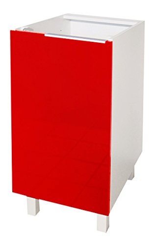 Berlioz Creations CP4BR Unterschrank für Küche mit Tür, in rotem Hochglanz, 40 x 52 x 83 cm, 100 Prozent französische Herstellung von Berlioz Créations