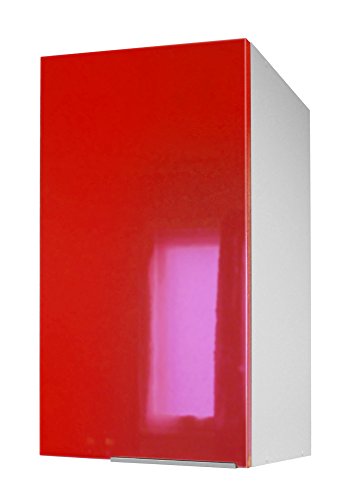 Berlioz Creations CP4HR Hängeschrank für Küche mit Tür in rotem Hochglanz, 40 x 34 x 70 cm, 100 Prozent französische Herstellung von Berlioz Créations