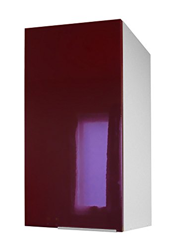 Berlioz Creations CP3HD Hängeschrank für Küche mit 1 Tür in bordeauxfarbenem Hochglanz, 30 x 34 x 70 cm, 100 Prozent französische Herstellung von BERLIOZ CREATIONS