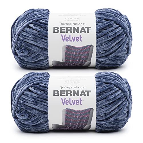 Bernat Velvet Indigo Samtgarn – 2 Packungen mit 300 g – Polyester – 5 sperrig – 300 Meter – Stricken, Häkeln und Basteln von Bernat