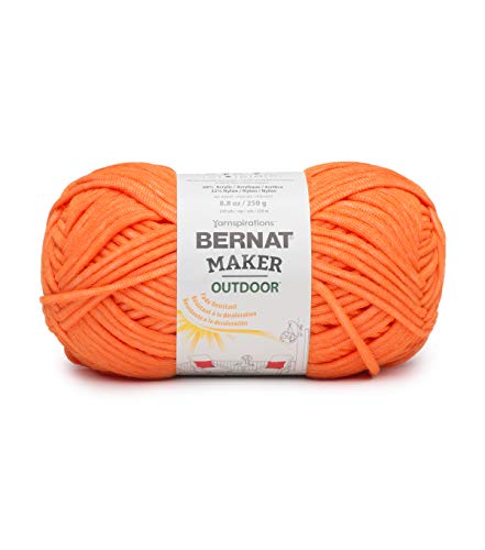 Bernat 16199999007 Maker Outdoor Solids, 32% Nylon, 68% Acryl, Orangetöne, 8.5"L x 4.75"W x 4.75"D von Bernat