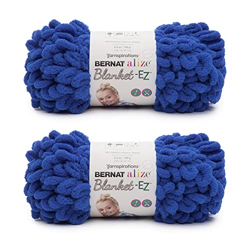 Bernat Alize Blanket-EZ Superweiches Schlaufengarn für Anfänger, Handstricken, keine Nadeln oder Haken erforderlich, Hellblau, 2 Stück von Bernat
