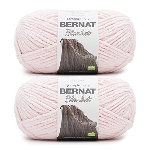 Bernat Blanket Blush Pink Garn – 2 Packungen mit 300 g – Polyester – 6 Super Bulky – 220 Meter – Stricken/Häkeln von Bernat